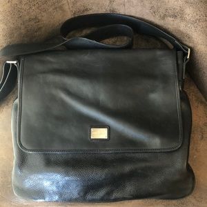 Cole Haan Black Leather Messenger Bag
